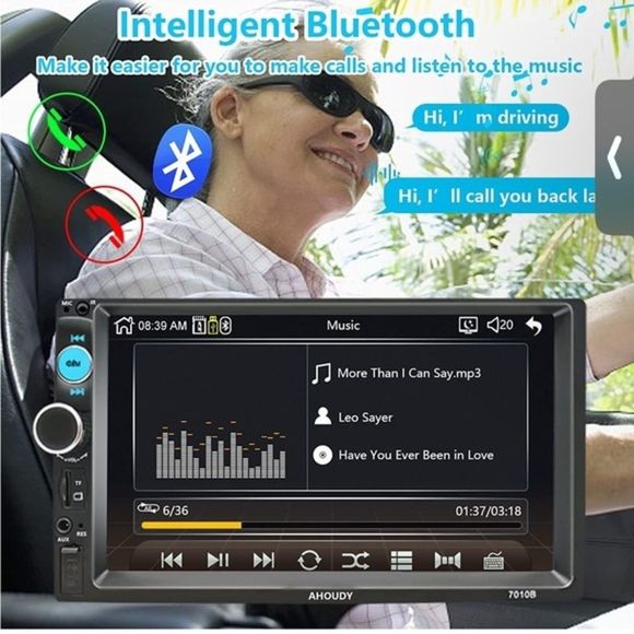 Double Din Car Stereo Compatible with Apple Carplay, 7 InchTouchscreen nwt - Picture 6 of 8